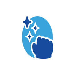 cleaning icon color or logo illustration glyph color blue style