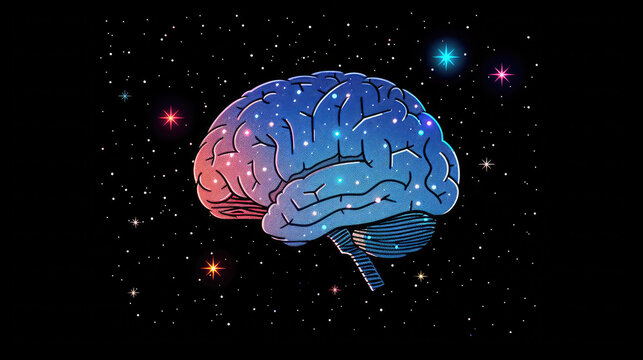 Concept art of a human brain exploding with knowledge and creativity. generative ai

