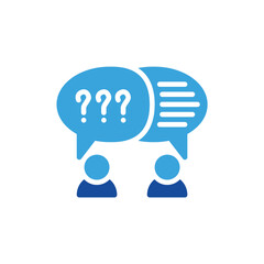 answer icon color or logo illustration glyph color blue style
