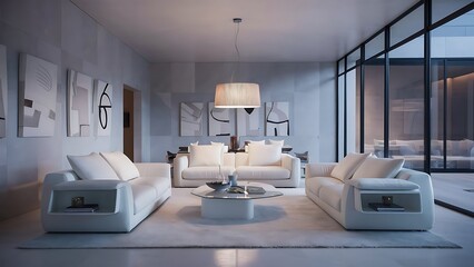 Modern interior design of living room