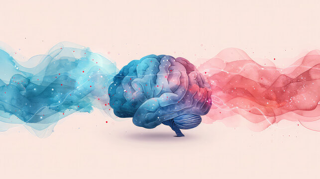 Concept art of a human brain exploding with knowledge and creativity. generative ai

