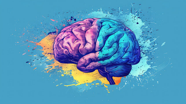 Concept art of a human brain exploding with knowledge and creativity. generative ai

