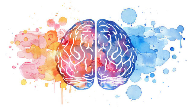 Concept art of a human brain exploding with knowledge and creativity. generative ai

