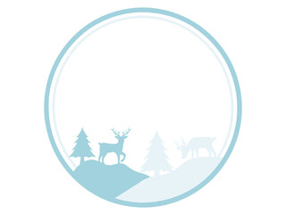 Christmas Deer Tree Frame Background