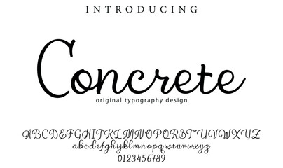 Concrete Font Stylish brush painted an uppercase vector letters, alphabet, typeface