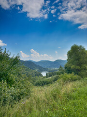 The landscape of Carpathian Mountains in the cloudy weather. Perfect weather condition in the summer season