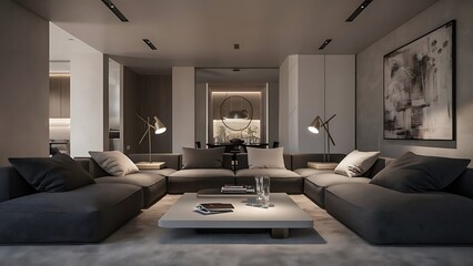 Modern interior design of living room