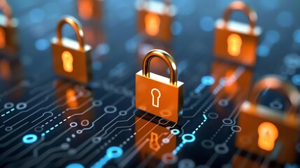 Data Security Protocols protocols ensuring customer data safety with light effects