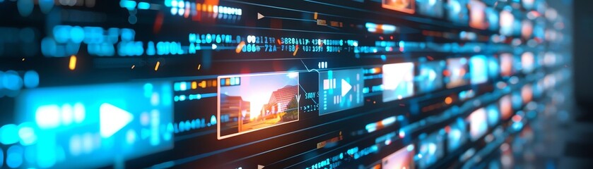 Video Playlist Curation light effects on play buttons