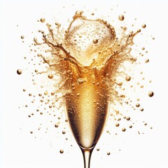 44 11. A burst of champagne, elegant and effervescent, close-up,