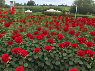 flower red in the garden,Ai generated 