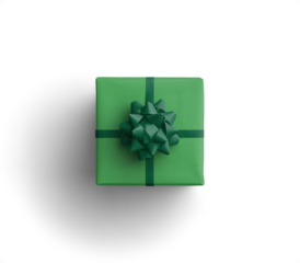 Green Gift Box with Green Ribbon and Bow