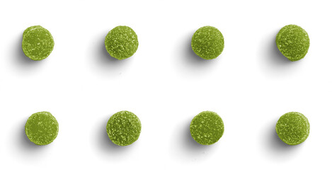 Green Sugar Coated Jelly Tots in Bowl