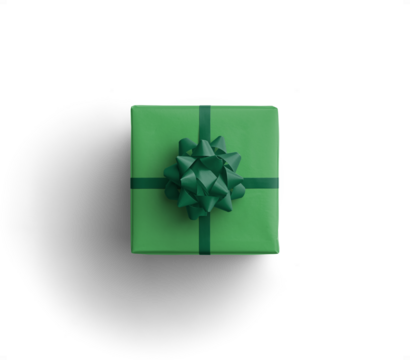 Green Gift Box with Green Ribbon and Bow