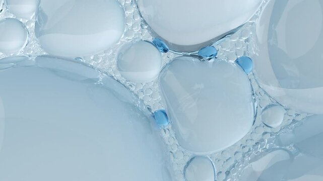Hyaluronic serum penetrating deep into the layers of skin cells.