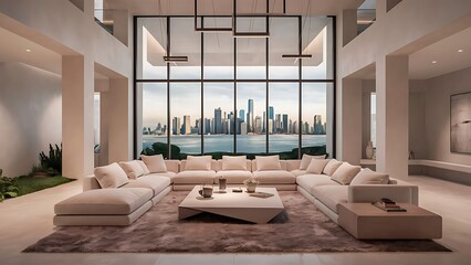 Fantastic modern living room home interior.