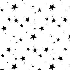 Star seamless pattern. Black star background