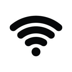 wifi signal glyph  icon with white background vector stock illustration