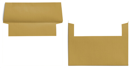 Open Brown Paper Envelope Set