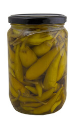 Pickled Peppers in a Glass Jar - greek pepper