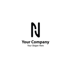 a logo with the letter n combined with negative space h, makes this logo suitable for your company with the initials NH.