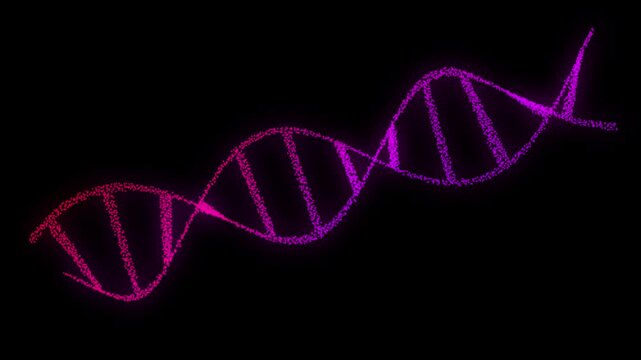 glowing particle dna animation with smooth motion and dynamic strands perfect for biotechnology themes, medical presentations, genetic research and science backgrounds