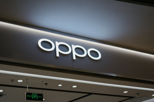 July 19, 2024 oppo  logo in shopping mall at hangzhou china	