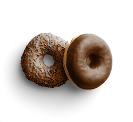 Pair of Donuts with Milk Chocolate Glaze with Sprinkles