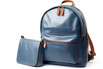 Naklejka premium Blue Colors backpack on an isolated background