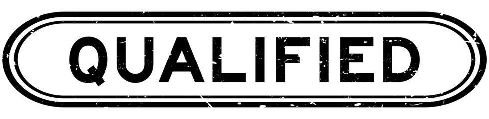 Obraz premium Grunge black qualified word rubber seal stamp on white background