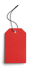 Red Label with Black Hanging String