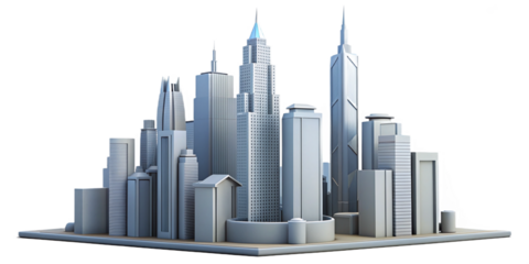 Modern Skyscraper Abstract Cityscape Urban Skyline Transparent Architectural Design Futuristic Metropolis Construction