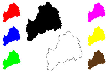 South Ostrobothnia Region (Republic of Finland) map vector illustration, scribble sketch South Ostrobothnia map