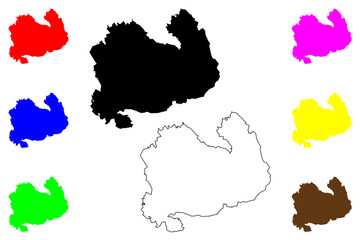 Southern Savonia Region (Republic of Finland) map vector illustration, scribble sketch South Savo map