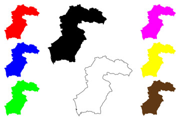 Obraz premium Samegrelo-Zemo Svaneti region (Republic of Georgia - country, Administrative divisions of Georgia) map vector illustration, scribble sketch Samegrelo Zemo Svaneti map