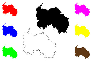 Republic of South Ossetia – the State of Alania (Republic of Georgia, Tskhinvali Region) map vector illustration, scribble sketch South Ossetian Autonomous Oblast map