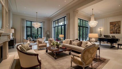 Obraz premium Luxury house interior. ELegant living room