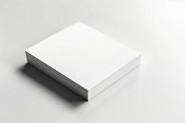 Fototapeta premium Stack of Blank White Paper on Minimalist Light Background Clean and Simple Design Template