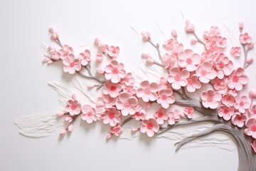 Fototapeta premium Cherry blossom art pattern flower.