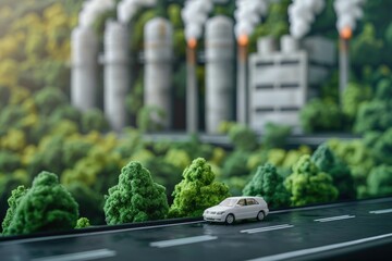 green car model symbolizes the shift towards sustainable transportation . ai generated