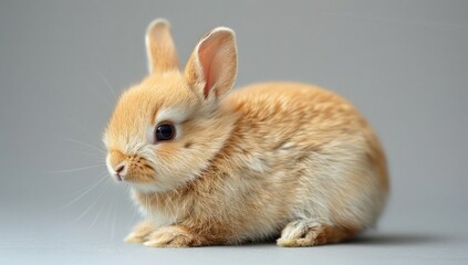Close-Up Portrait of a Cute Orange Bunny