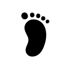 Vector isolated one single simple footprint template colorless black and white outline silhouette shadow shape stencil solid black