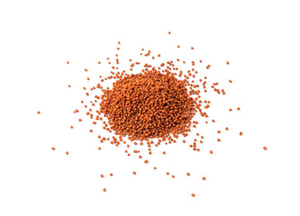 Aquarium Fish Food, Pressed Brown Granules Isolated, Nutrition Supplements, Pills, Tablets