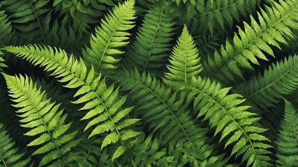 green fern leaves abstract background design