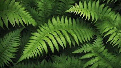 green fern leaves abstract background design