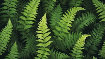 green fern leaves abstract background design