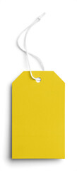 Yellow Label with Hanging String