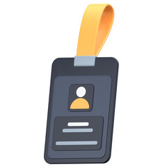 personal id card 3D Icon Illustration. Low Poly Style