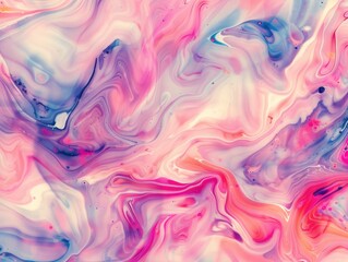 Obraz premium A vibrant abstract art piece featuring a blend of pink, blue, and white colors