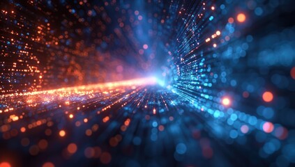 Abstract Digital Tunnel of Light